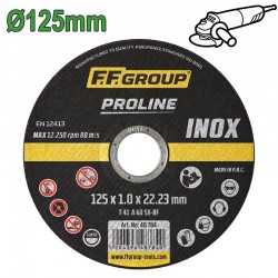 FF GROUP 48784 Δίσκος Κοπής INOX PROLINE Γωνιακού Τροχού Ø125x1.0mm