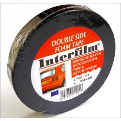 INTERFILM 110 Ταινία διπλής όψης αφρώδες μαύρη 12mm x 5m (08-072-030)