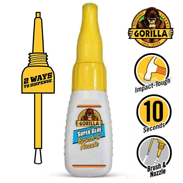GORILLA SUPER GLUE 12gr Κυανοκρυλική κόλλα Brush & Nozzle (4044501)