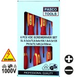 PASCO TOOLS 022506  Σειρά κατσαβίδια ηλεκτρολόγων με μόνωση 1000V (6 τεμάχια)