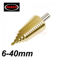 PASCO TOOLS 004980 Κλιμακωτή φρέζα τρίκοπη - Step drill 6-40mm