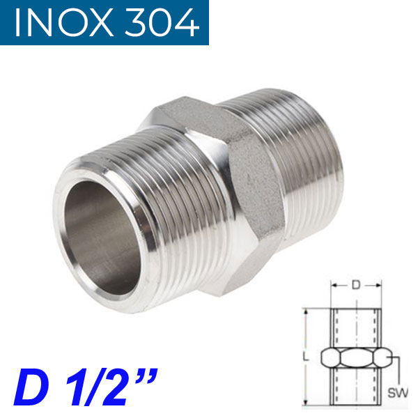 INOX 304 Νίπελ 1/2"