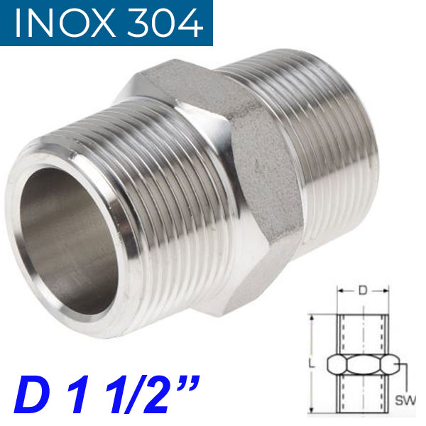 INOX 304 Νίπελ 1 1/2"
