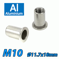 CORIVET Πριτσίνι Αλουμινίου με σπείρωμα M10 (Ø11.7 X 18mm) 9811354