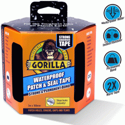 GORILLA Waterproof Patch & Seal Tape Black Ταινία στεγανωποίησης Μαύρη 10cm x 3m (3044721)
