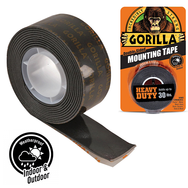 GORILLA Heavy Duty Mounting Tape Ταινία διπλής όψης μαύρη 25,4mm x 1.52m (3044201)