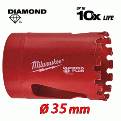 MILWAUKEE 49565625 Diamond PLUS Αδαμάντινο ποτηροτρύπανο χωρίς κρούση 35mm