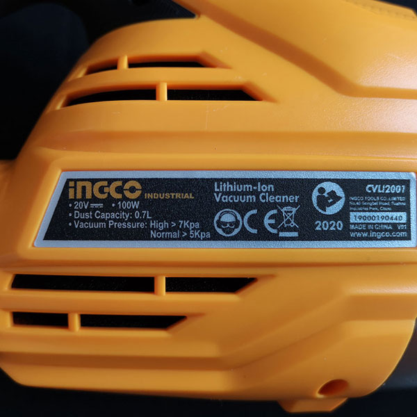 INGCO CVLI2001 Σκουπάκι 20V SOLO (χωρίς μπαταρία-φορτιστή)