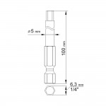 YATO YT-0494 Μύτες ALLEN 3mm, 5mm 100mm