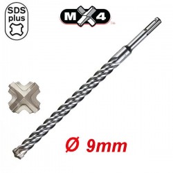 MILWAUKEE Τρυπάνι MX4 SDS-Plus 4 κοπών Ø 9mm (επιλέγετε μήκος)