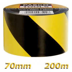 PASCO 007022 Ταινία σήμανσης χωρίς κόλλα ριγωτή μαύρο-κίτρινο (70mm x 200m)