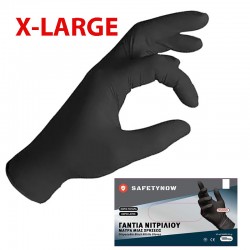 SAFETY NOW Γάντια νιτριλίου μαύρα μιας χρήσης Large 100 τεμάχια (323-SN-BLACK-XL )