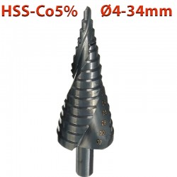 PASCO 004973 Τρυπάνι κωνικό κλιμακωτό Κοβαλτίου 5% - Step drill 4-34mm 