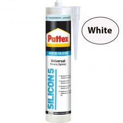 PATTEX Silicon 5 Σφραγιστική Σιλικόνη Αντιμουχλική Λευκή 280ml (01-002-005)