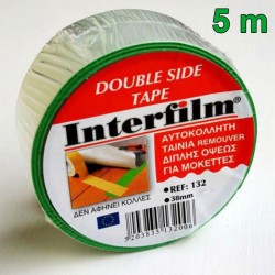 INTERFILM 132 Αυτοκόλλητη Ταινία Μοκετών Διπλής Όψης 38mm x 5m (08-072-020)