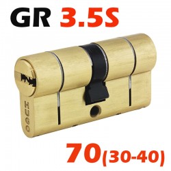 HUGO GR3.5S Κύλινδρος Κλειδαριάς Ορειχάλκινος Υπερασφαλείας 70mm (30-40) 60025