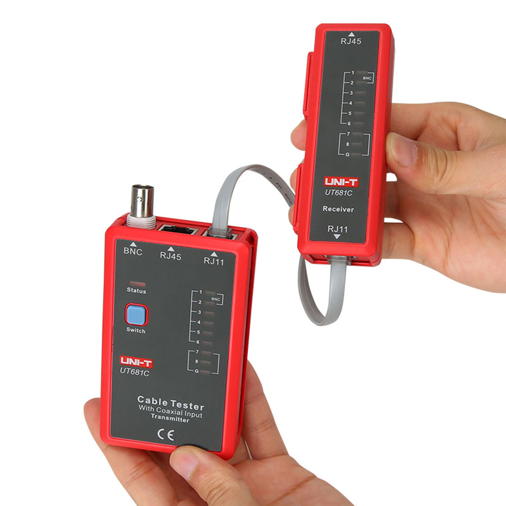 UNI-T UT681C Tester Ανιχνευτής Τηλεπικοινωνιακών Δικτύων RJ11 / RJ45 & BNC 