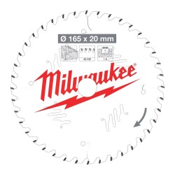 MILWAUKEE 4932471932 Δίσκος Καθαρής  & Ακριβής Κοπής Ξύλου Ø165x20x1.6mm - 40ATB 