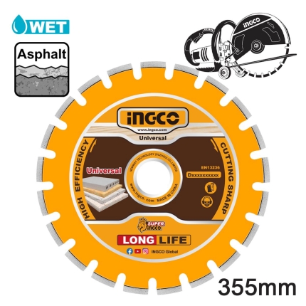 INGCO DMD033551 Διαμαντόδισκος Δομικών Υλικών Ø355x25.4x12mm