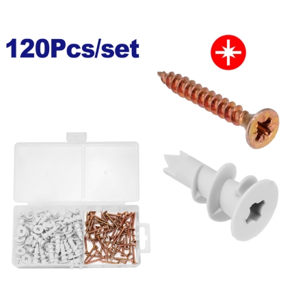 EMTOP EMXT1B01 Σετ Βίδες και Βύσματα Γυψοσανίδας (120 τεμ)