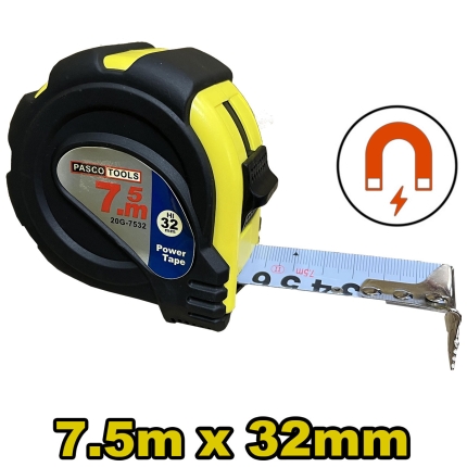PASCO 000632 Μετροταινία με διπλό στοπ 7.5m x 32mm